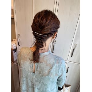 編み込み/編みおろし/結婚式ヘアアレンジ/パーティ