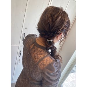 編みおろし/結婚式/ヘアセット/編み込み/パーティ