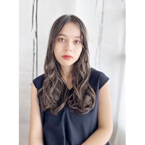 透け感カラーのAラインミックスカール