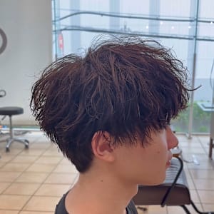 トレンド質感、無造作シャドウパーマ