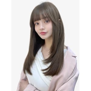 韓国風ロングレイヤー透大人可愛いモカベージュ