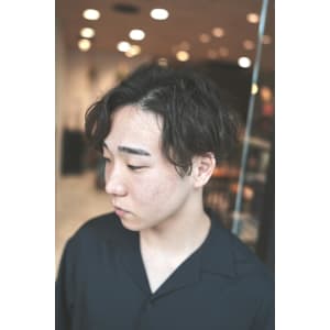 メンズカットツイスパ波巻きセンターパート