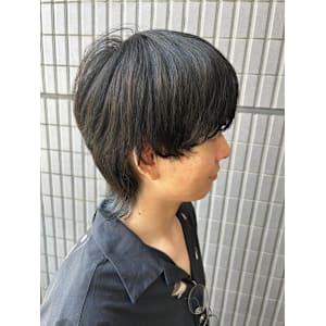 インナーブルー/インナーカラー/ウルフカット