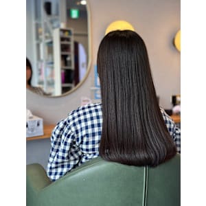 #フェミニンロング　#暗めカラー　#黒髪