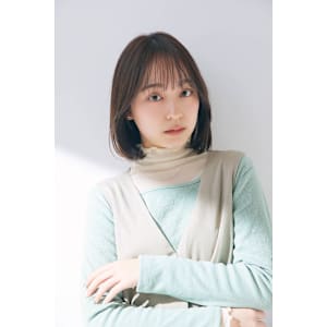 シースルーバング×ボブ×大人ベージュカラー【池袋・池袋東口】