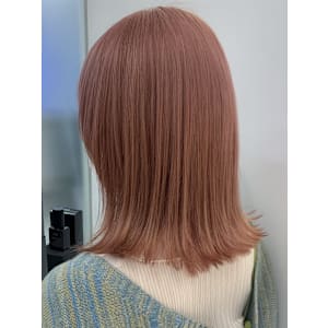 ダブルカラーミルクティーピンクベージュカラーハイトーンカラー