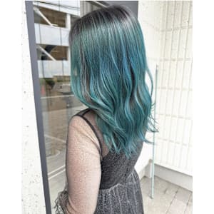 ターコイズグリーン_オンブレ