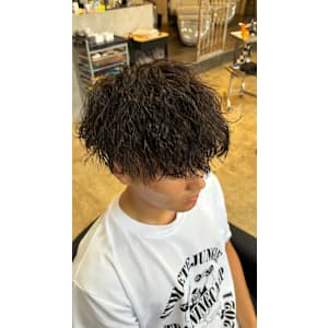 メンズマッシュカット波巻きツイストスパイラルパーマ