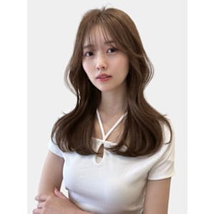 大人可愛いブリーチなし透明感ミルクティーベージュカラー