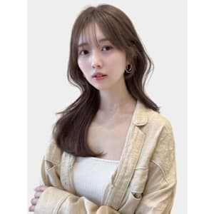 大人美人斜めバングくびれデジタルパーマ毛先丸みパーマ