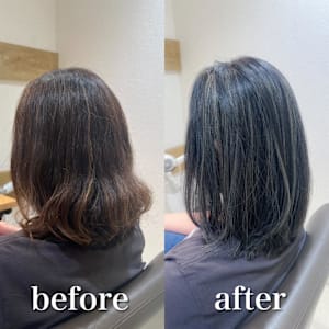 白髪ぼかし　セミディ　シアーカラー　【藤沢　藤沢駅】