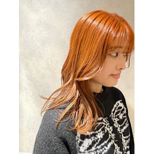 オレンジカラー/暖色カラー/ハイトーンカラー/石川町美容室
