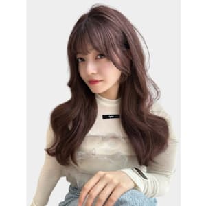ロングヘア韓国ヘアレイヤーカット小顔カット2wayバング