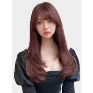 大人美人艶カラーベージュ小顔カット透明感レイヤーロング