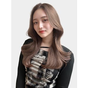 大人美人ハイレイヤーぱっつん前髪黒髪ロングワイドバンク小顔