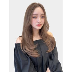 大人美人ハイレイヤーぱっつん前髪黒髪ロングワイドバンク小顔