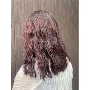 パーマ×チェリーレッドカラー