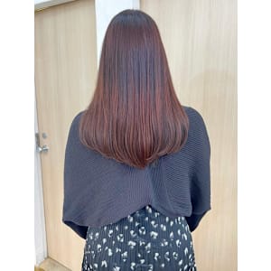 【新井】セミロング　こっくり　透明感　レッドカラー