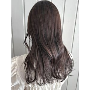 ラベンダーアッシュベージュ 艶カラー ロングレイヤー