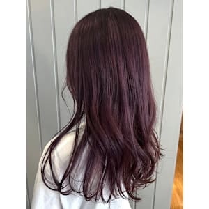 ピンクバイオレット ハイトーン ロングヘア ダブルカラー