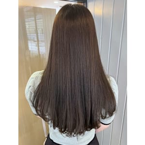 ミルクティーアッシュ 艶髪ロング 髪質改善 ブリーチなし