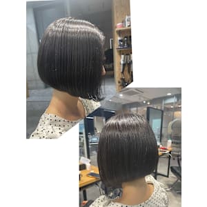 【ミニボブ】×【ブルーグレージュ】