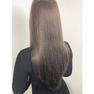 透明感シアーグレージュロング