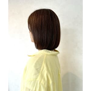 白髪染めOK・オレンジベージュ・大人美人ボブ