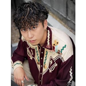 スパイラルパーマ× メッシュカラー