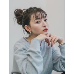 カジュアルヘアアレンジゆるふわヘアセットシースルーバング