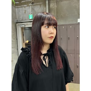 ワインレッド×ワイドバング