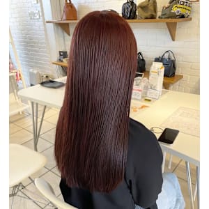 ブリーチなしダブルカラー　ワインレッド