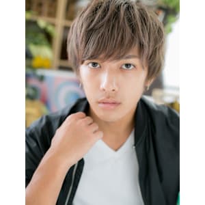 イケメンハイライトカラー★モテ髪ミニウルフ　アースカラー