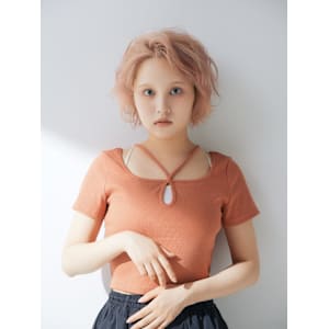 ピンクベージュラフショートボブ　【FIRST】宮島祐太