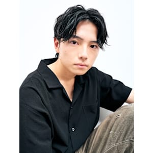 【吉田智哉】メンズパーマ、メンズセンターパート、7:3パート