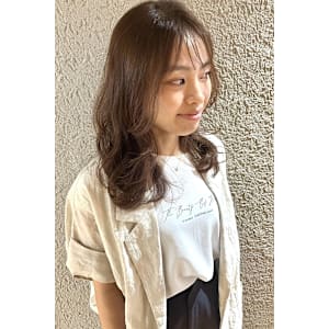 2weyバングゆるふわウェーブ透明感カラー