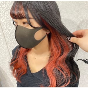 オレンジ×インナーカラー