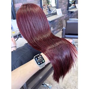 バイオレットカラー　ロング　髪質改善カラー　ストレート　艶髪