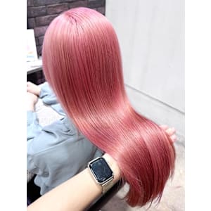 高発色ピンク　ツヤ髪　ハイトーン　ダブルカラー　髪質改善