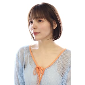 20代/30代/40代＊ひし形ボブ×前髪あり×ベージュカラー