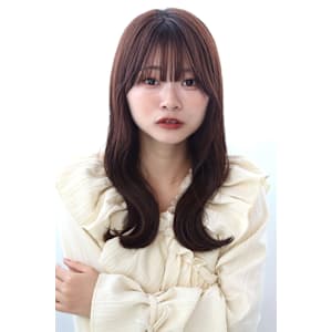 20代30代40代顔まわりおくれ毛小顔ロングレイヤー