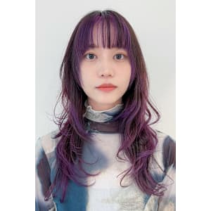 パープル×グラデーションレイヤードカット