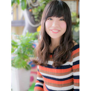 大人かわいい♪やわらかフレアカール　アッシュブラック