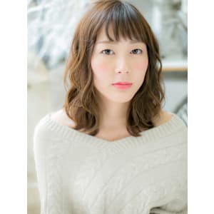 ふわふわくせ毛風ウェーブ…大人かわいい愛され顔　ボブパーマ