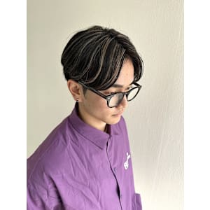 センターパート/ハイライト/メンズ