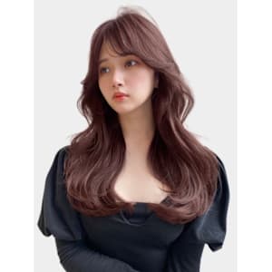 2wayバング韓国前髪シースルーミディアムくびれヘア顔周り