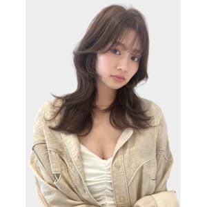 2wayバング韓国前髪シースルーセミロングヨシンモリカール