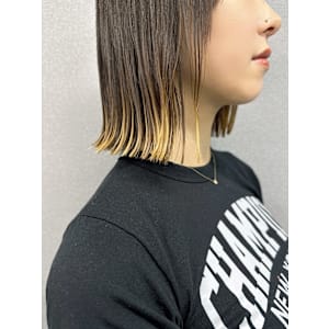 切りっぱなしボブ　前髪　