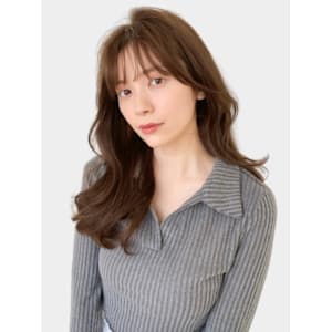 2wayバング韓国前髪シースルーセミロングヨシンモリカール