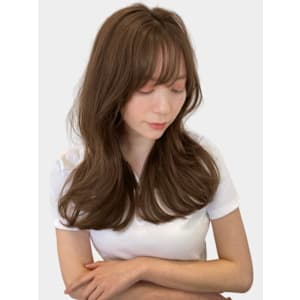 大人美人ハイレイヤーぱっつん前髪黒髪ロングワイドバンク小顔